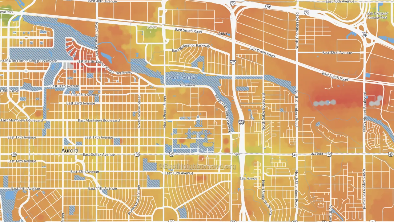 Transit Grade map of 80045, CO
