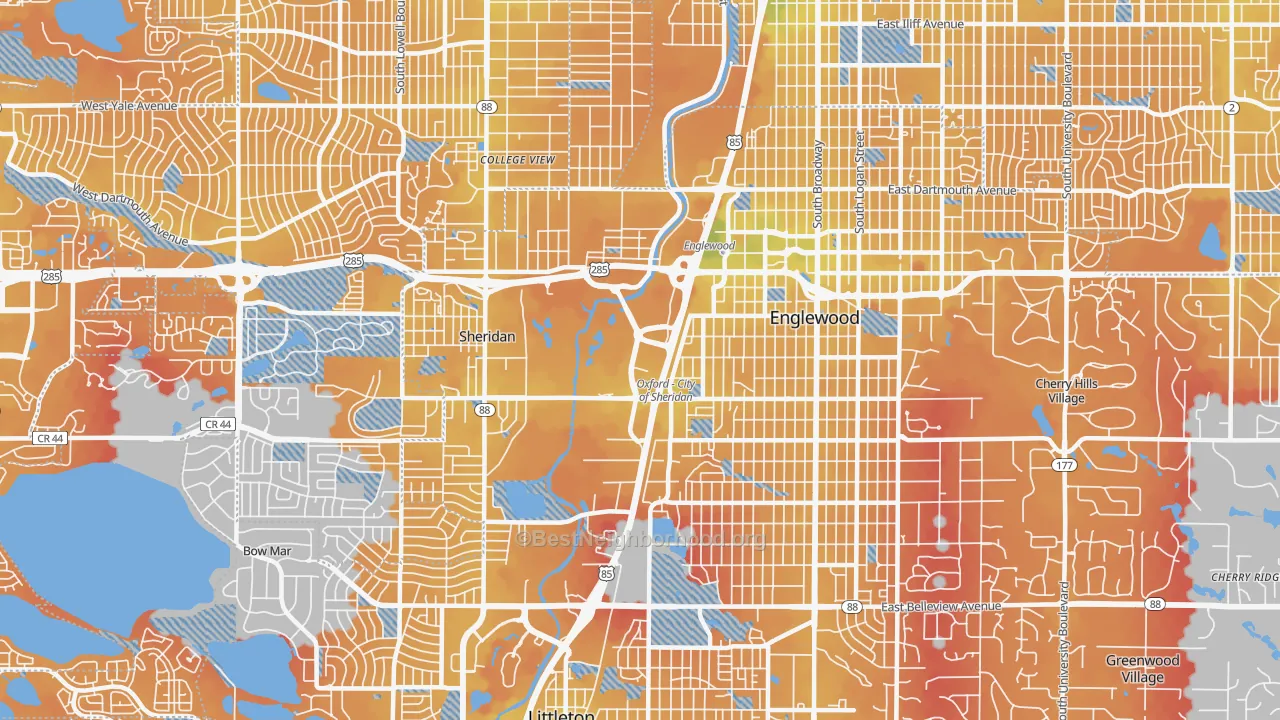 Transit Grade map of 80110, CO