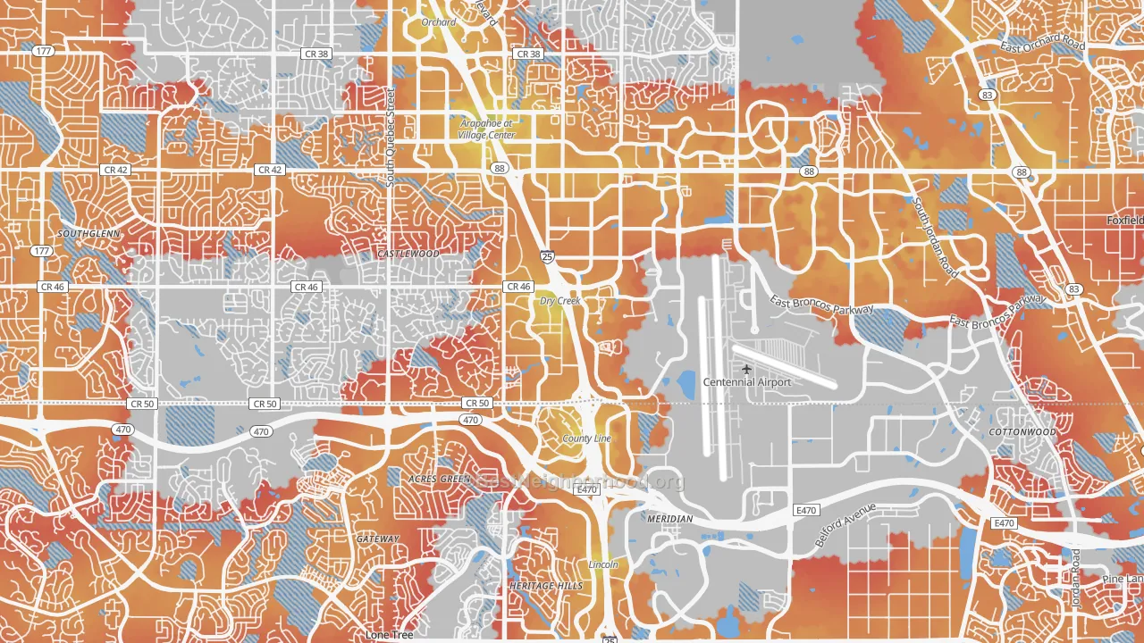Transit Grade map of 80112, CO