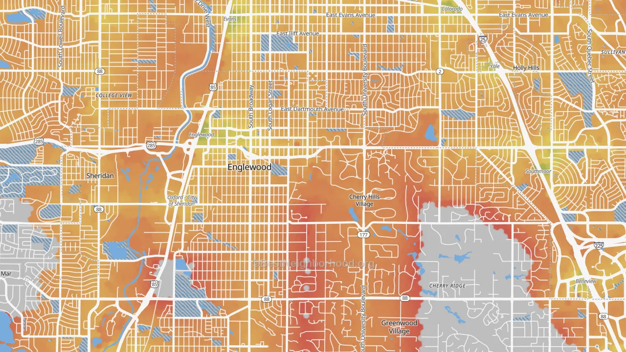 Transit Grade map of 80113, CO