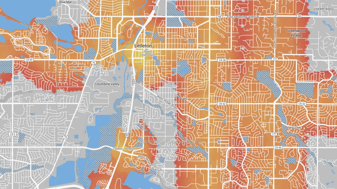 Transit Grade map of 80120, CO