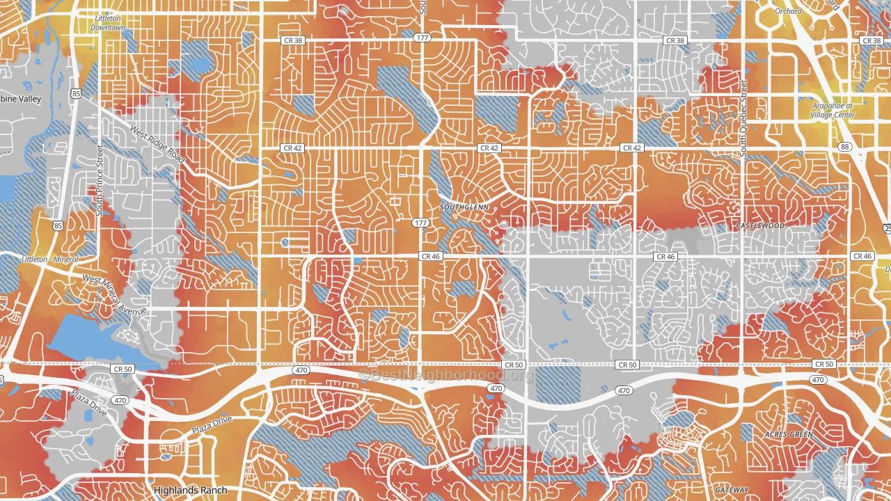 Transit Grade map of 80122, CO