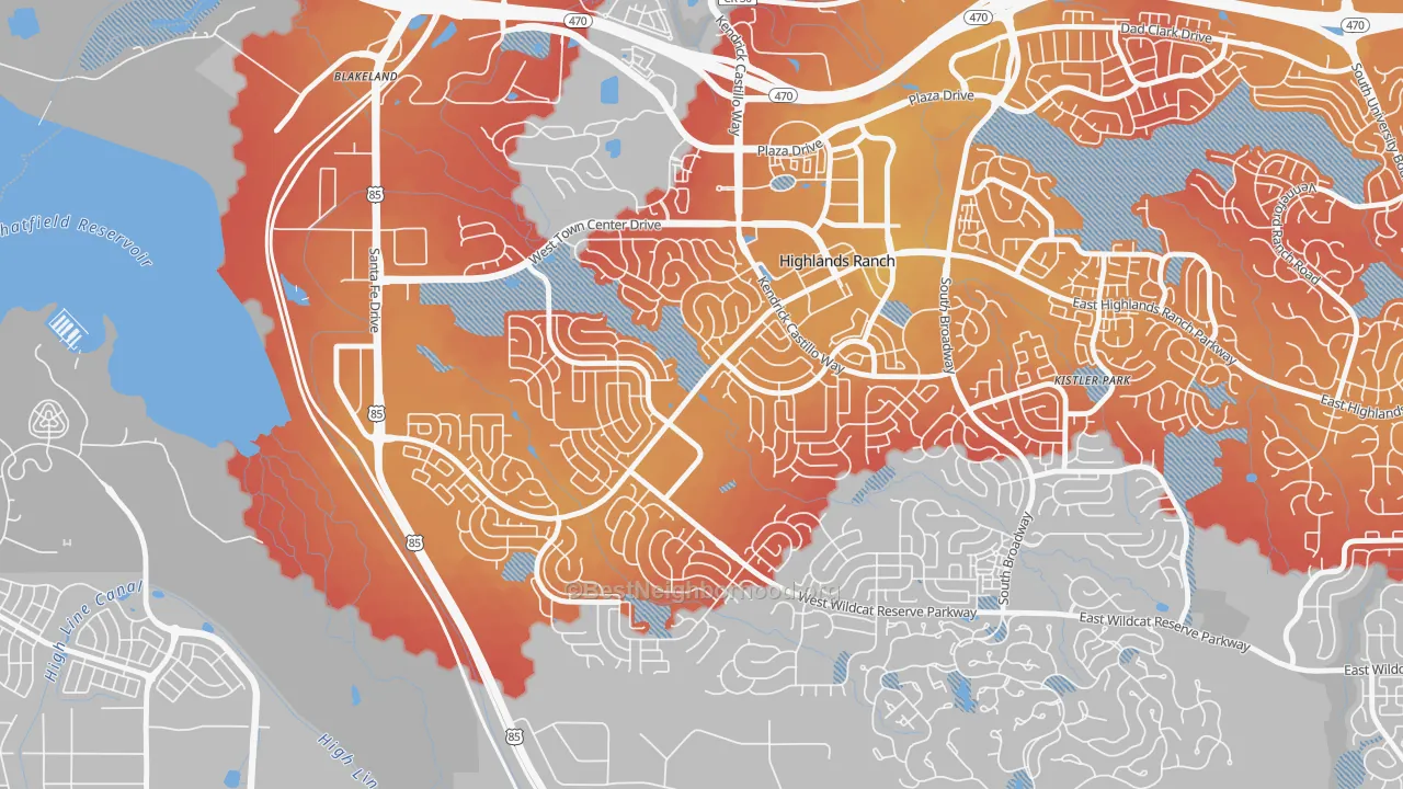 Transit Grade map of 80129, CO