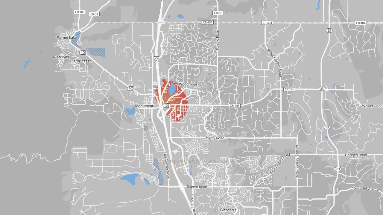 Transit Grade map of 80132, CO