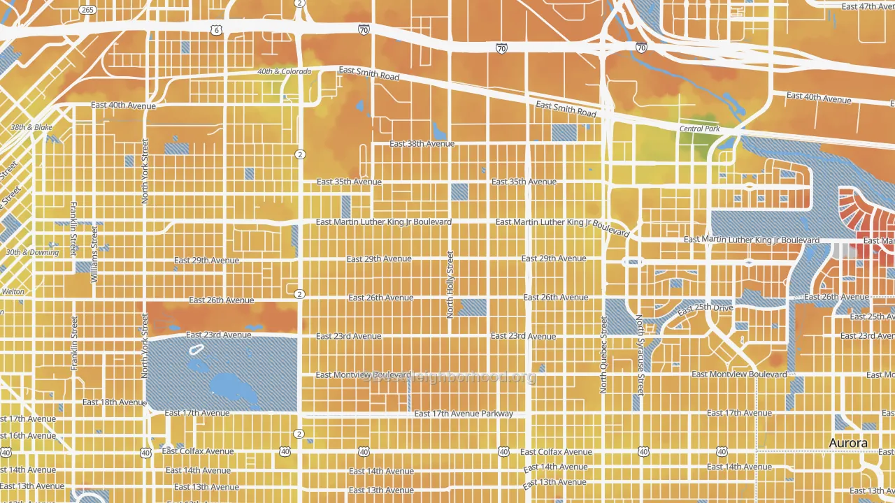Transit Grade map of 80207, CO