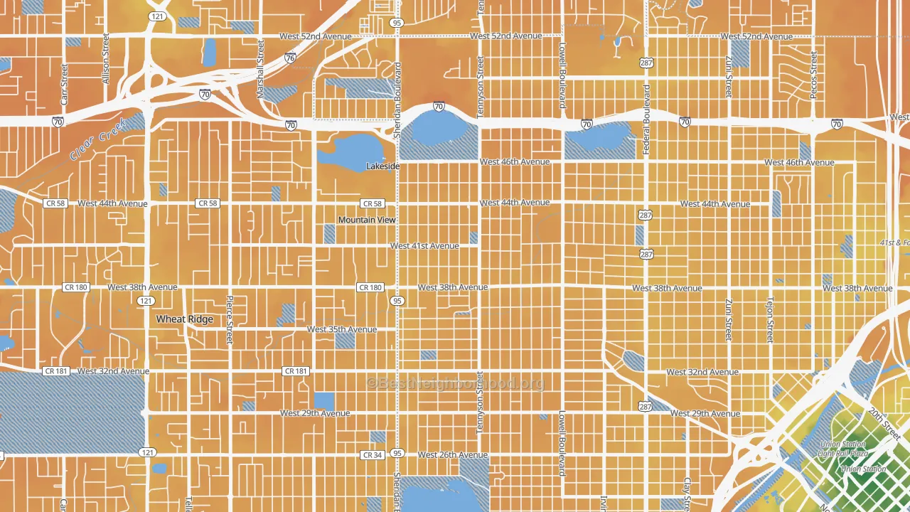 Transit Grade map of 80212, CO