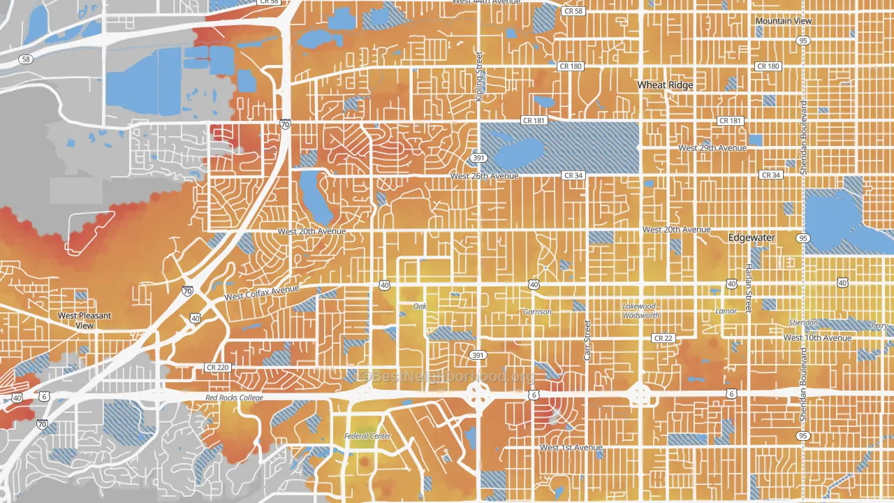 Transit Grade map of 80215, CO