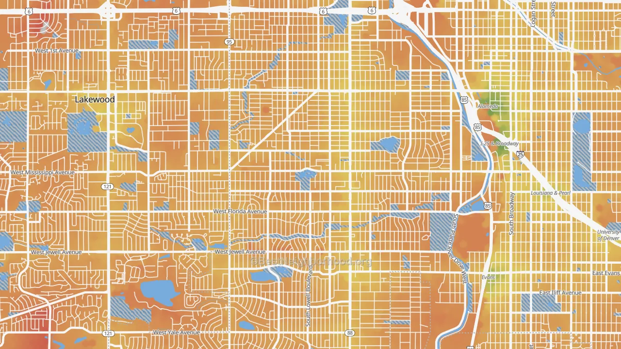 Transit Grade map of 80219, CO
