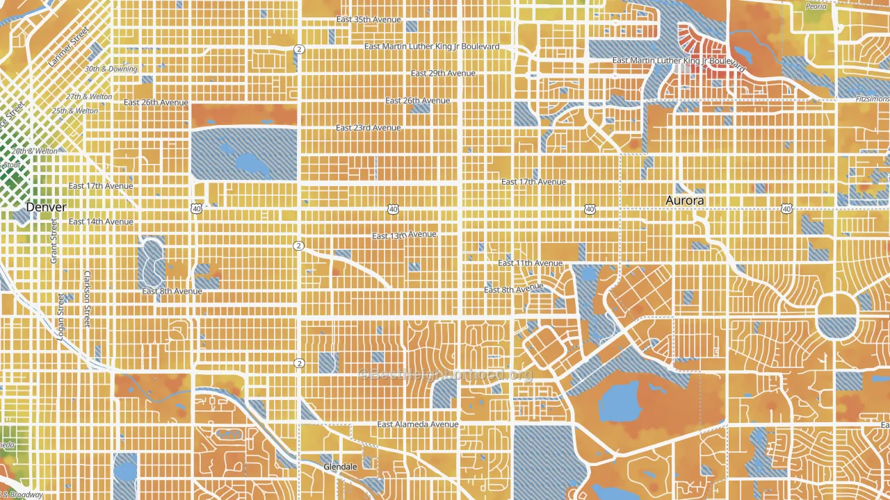 Transit Grade map of 80220, CO