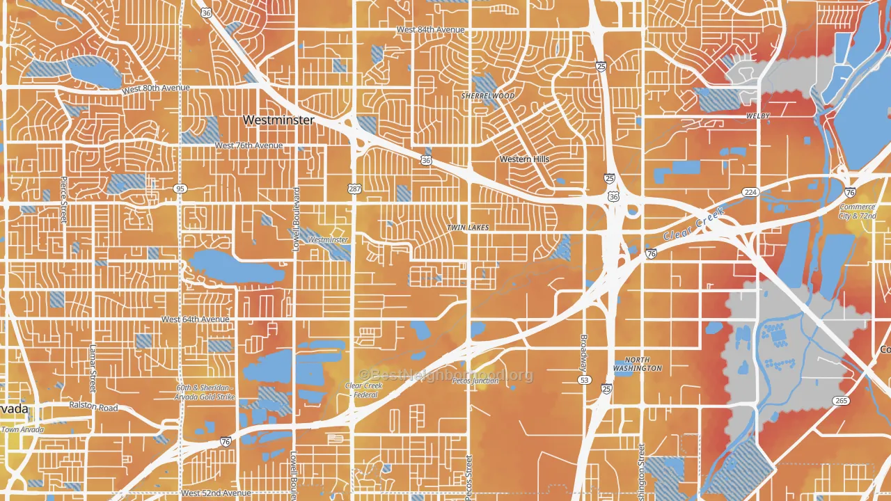 Transit Grade map of 80221, CO