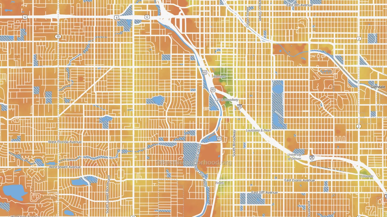 Transit Grade map of 80223, CO