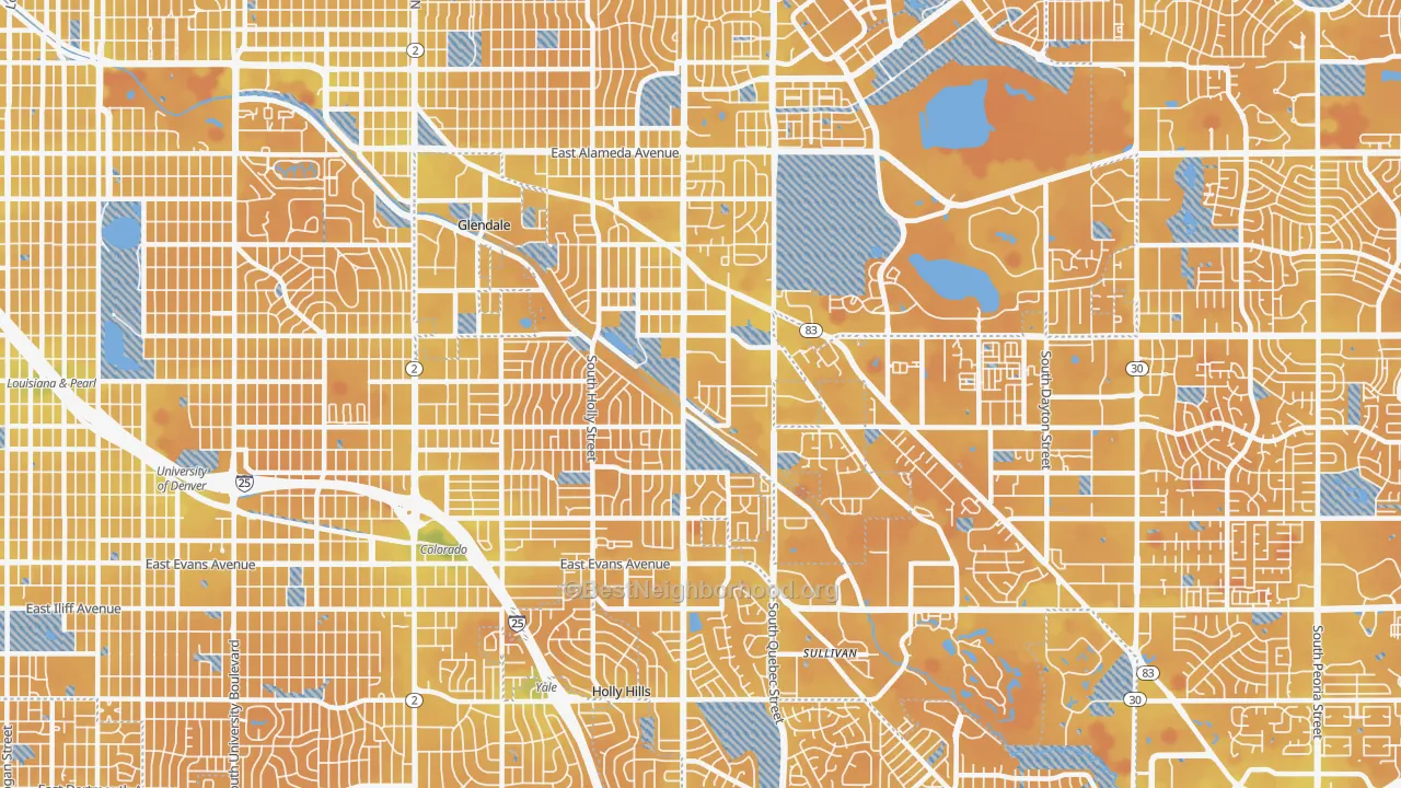 Transit Grade map of 80224, CO