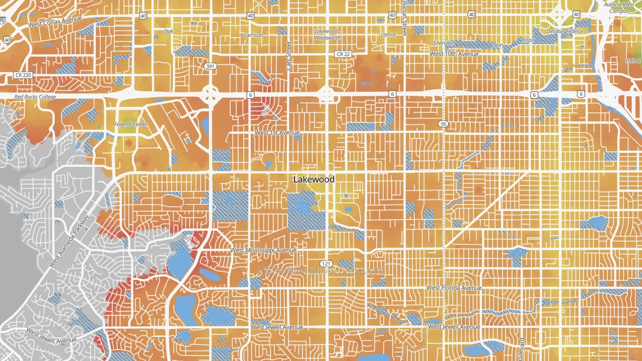 Transit Grade map of 80226, CO