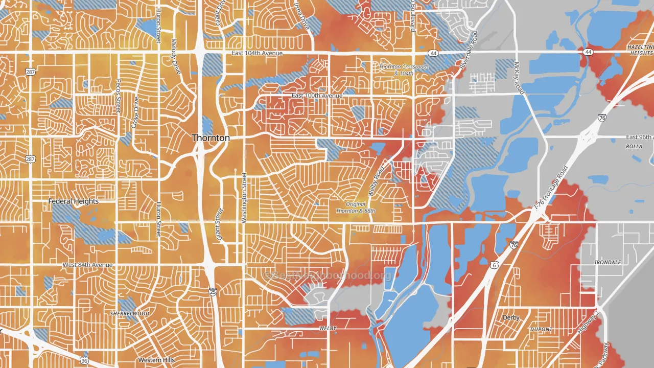 Transit Grade map of 80229, CO