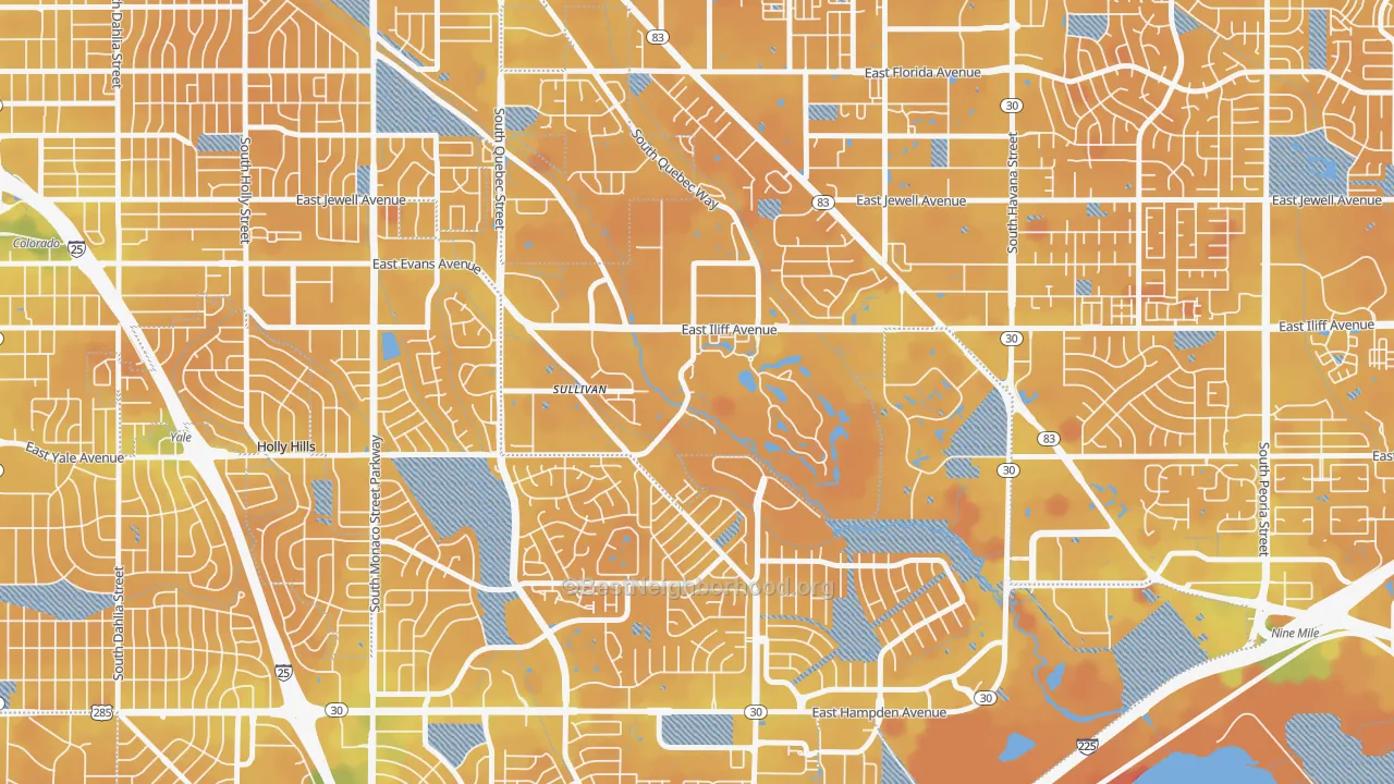 Transit Grade map of 80231, CO