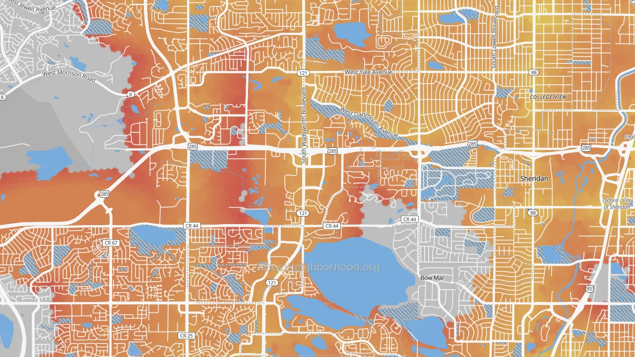 Transit Grade map of 80235, CO