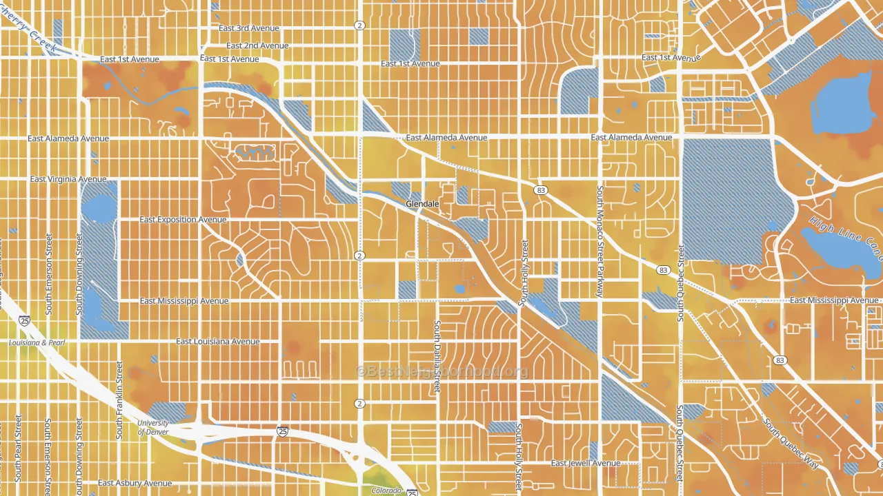 Transit Grade map of 80246, CO