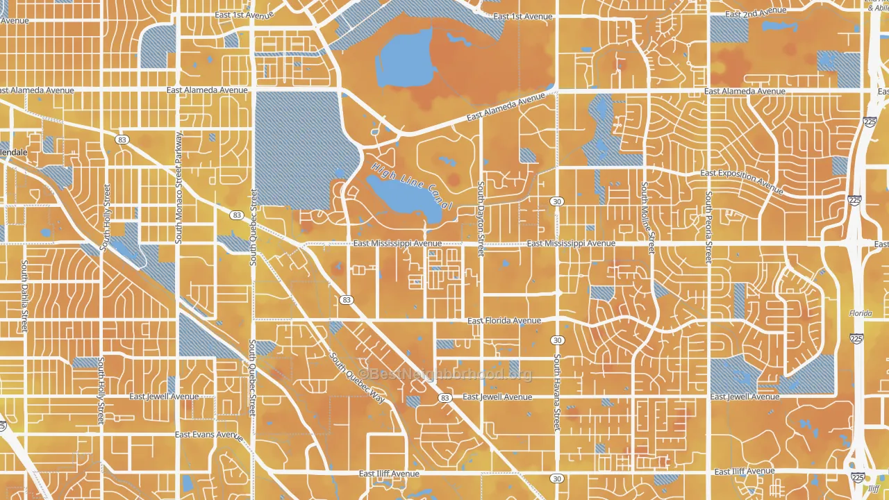 Transit Grade map of 80247, CO