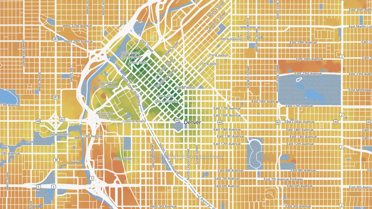 Transit Grade map of 80274, CO