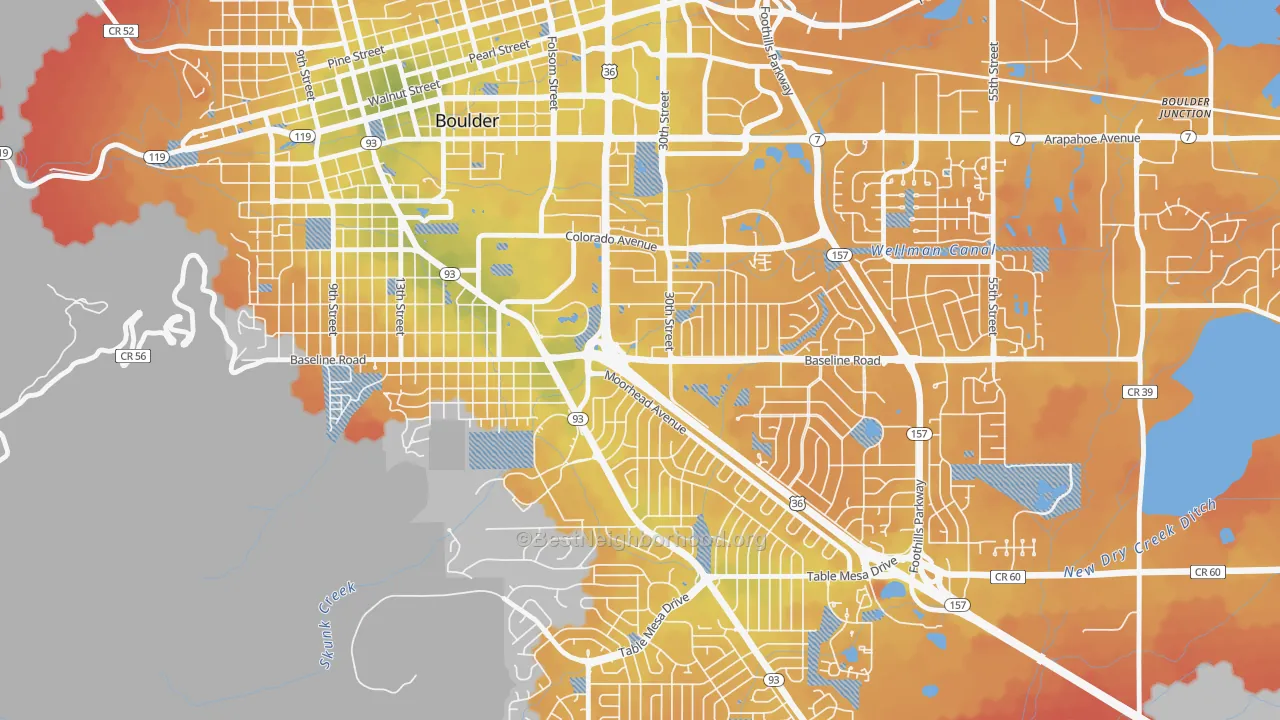 Transit Grade map of 80310, CO
