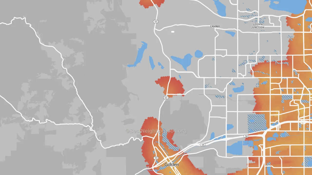 Transit Grade map of 80403, CO
