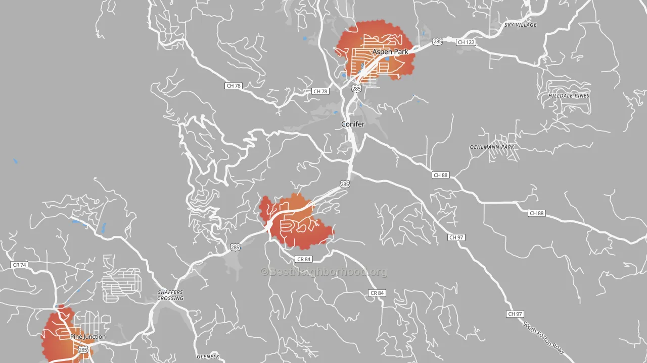 Transit Grade map of 80433, CO