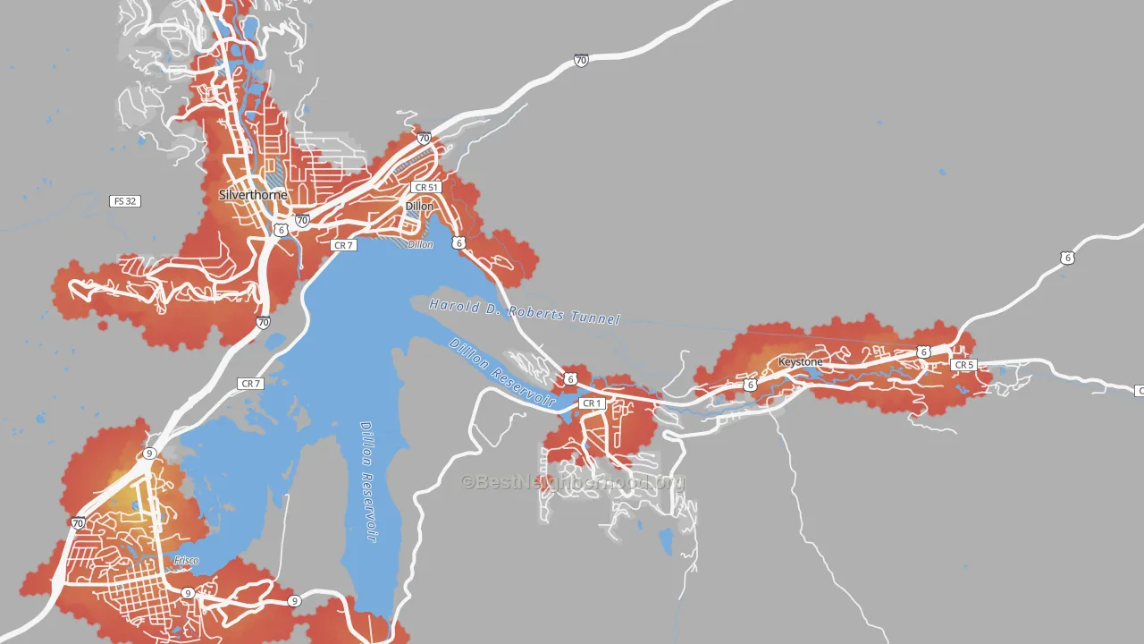 Transit Grade map of 80435, CO