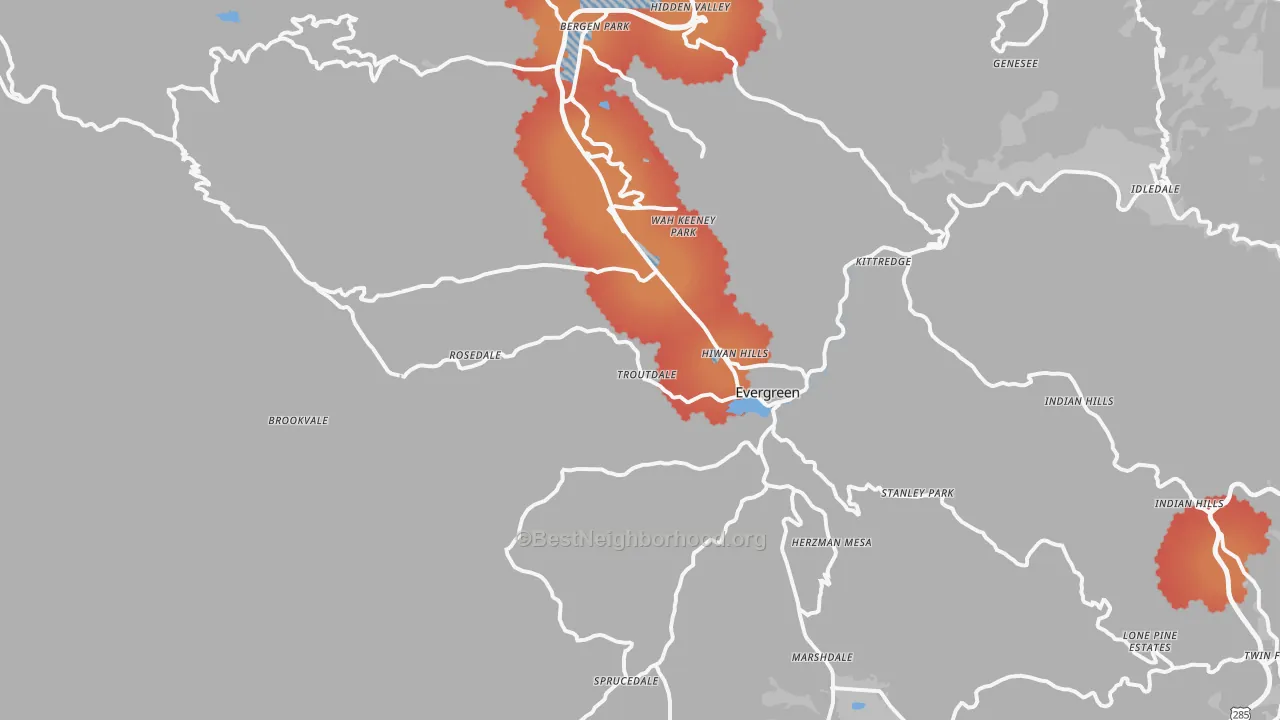 Transit Grade map of 80439, CO