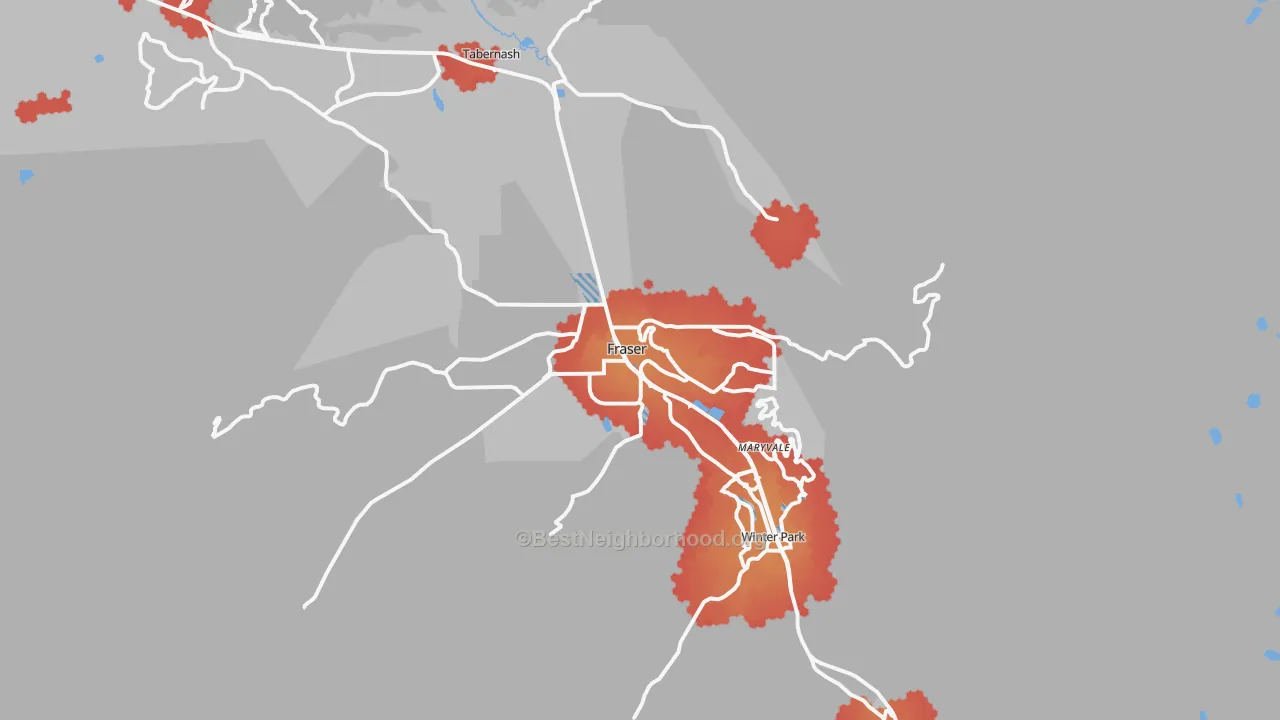 Transit Grade map of 80442, CO
