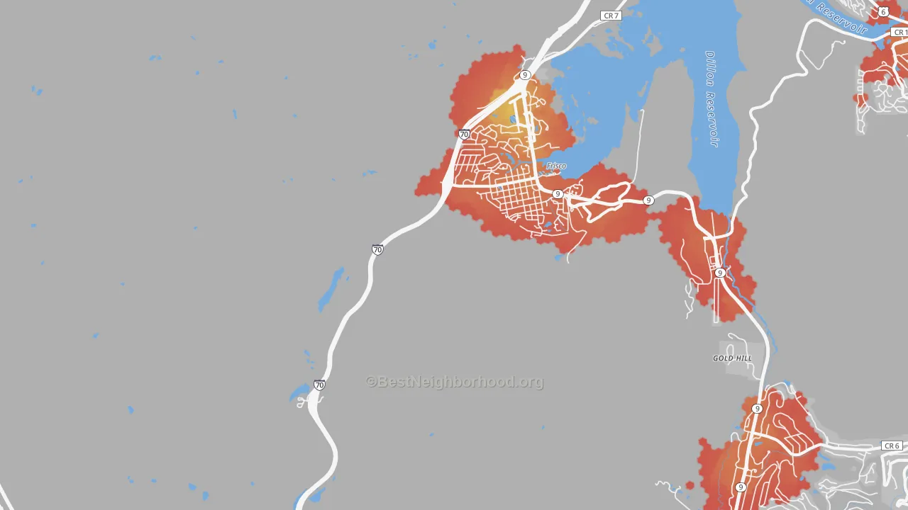 Transit Grade map of 80443, CO