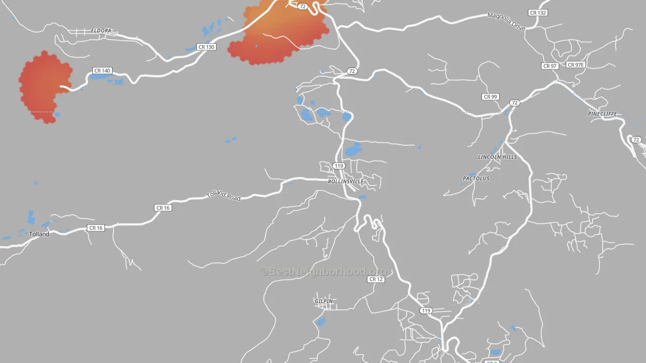 Transit Grade map of 80474, CO