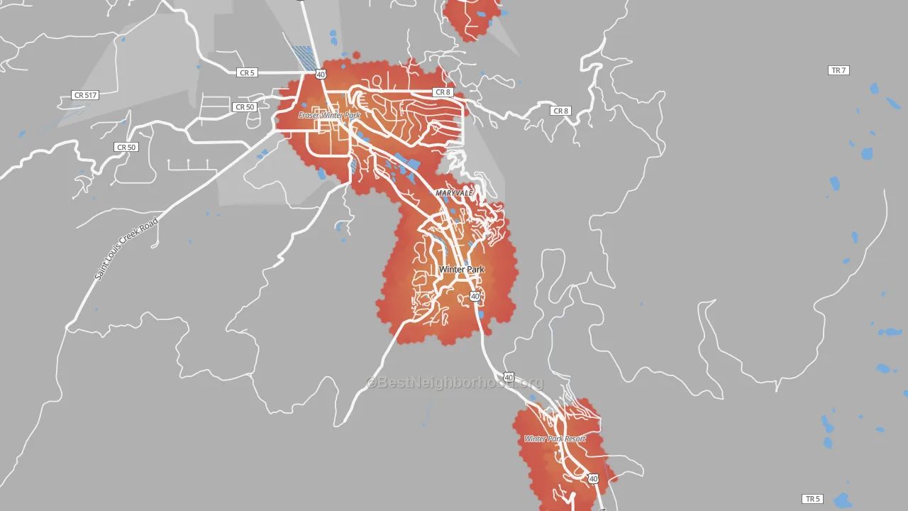 Transit Grade map of 80482, CO