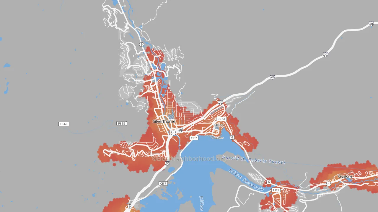 Transit Grade map of 80497, CO