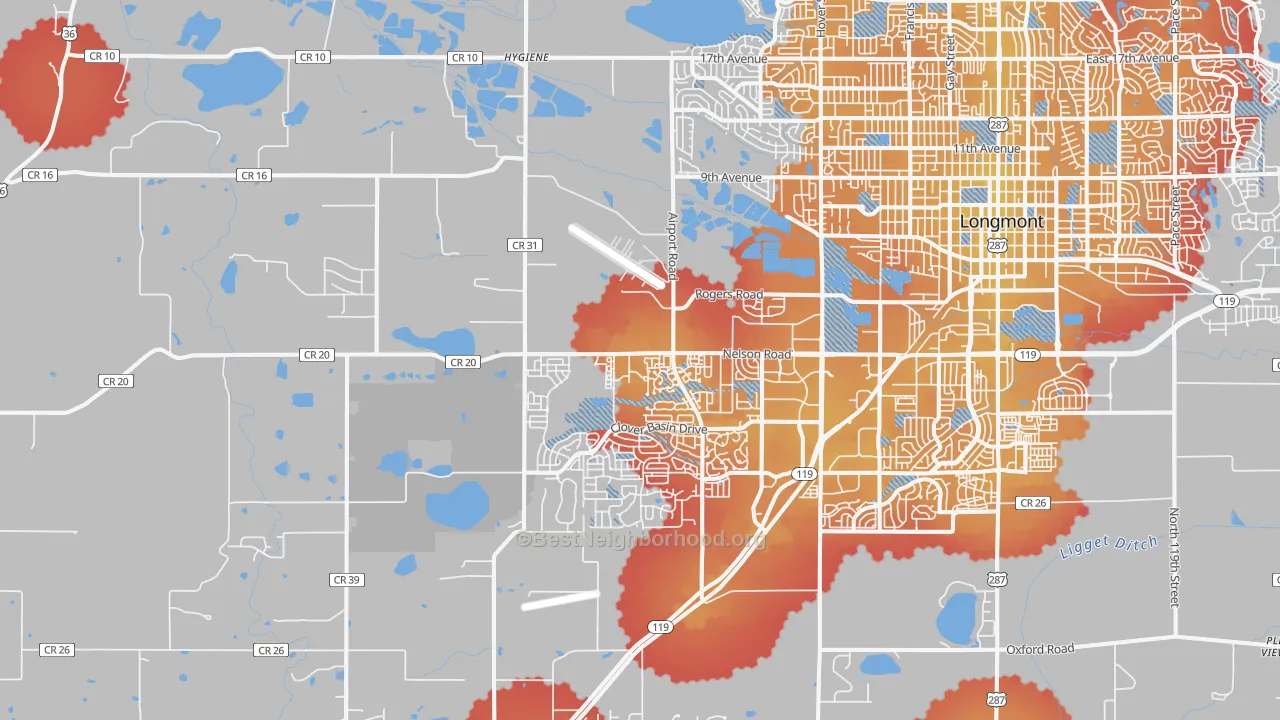 Transit Grade map of 80503, CO