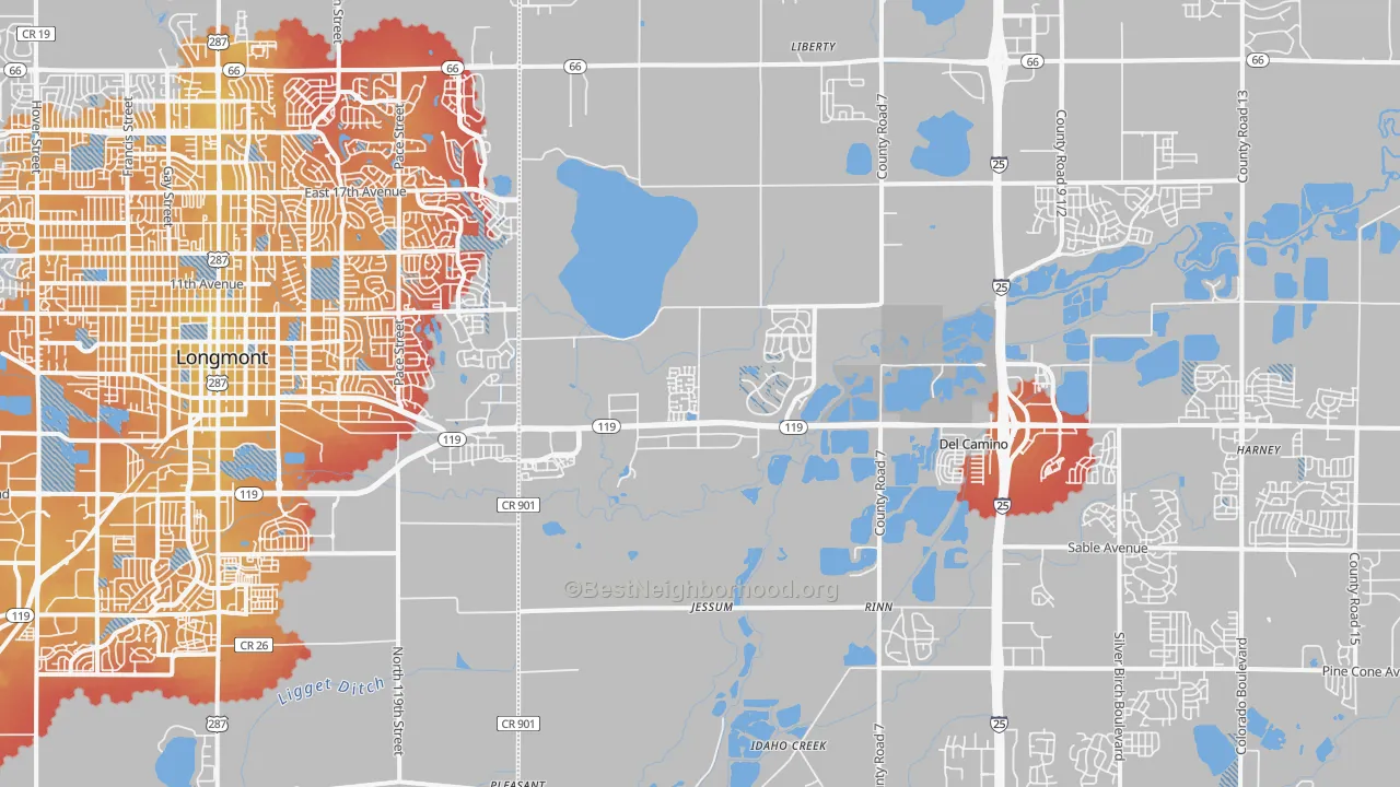 Transit Grade map of 80504, CO