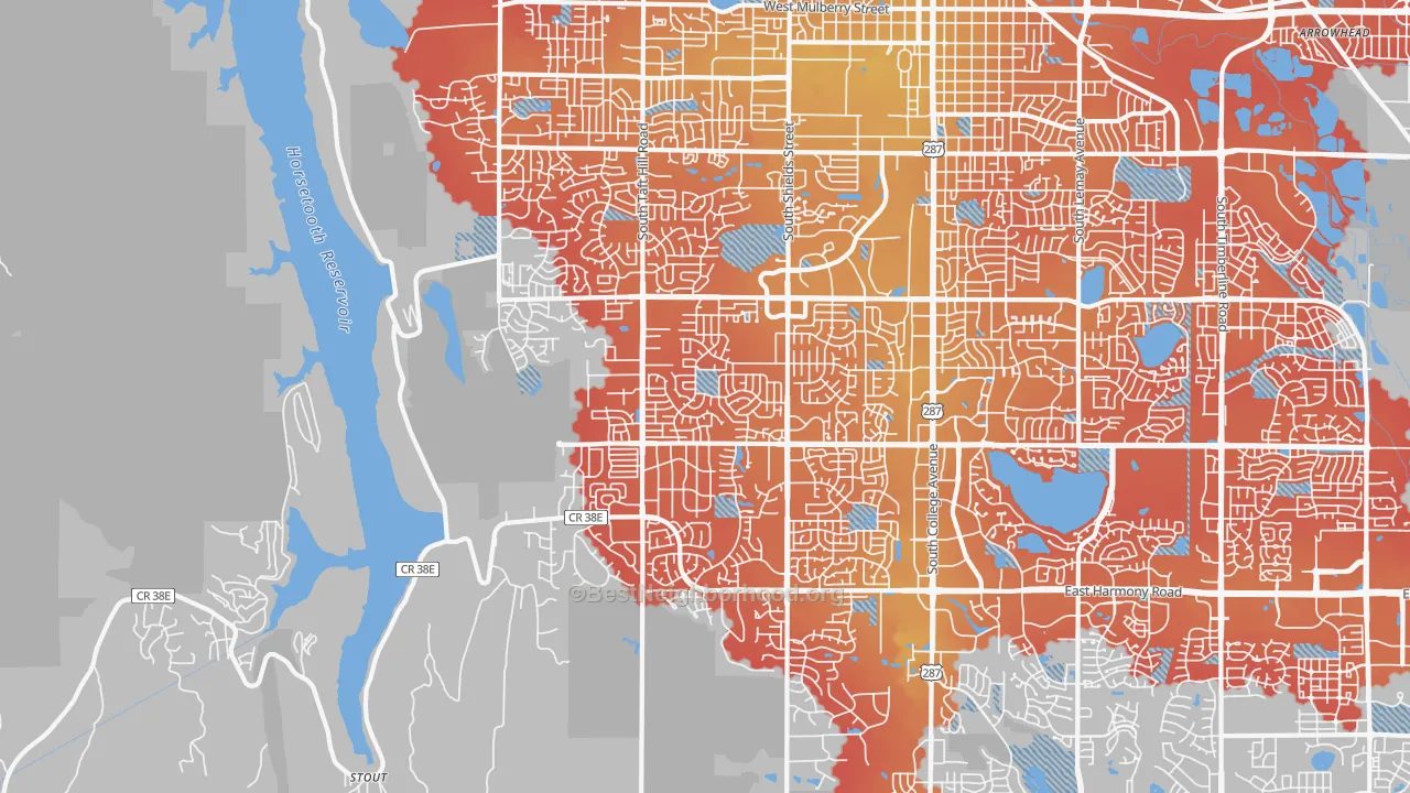 Transit Grade map of 80526, CO