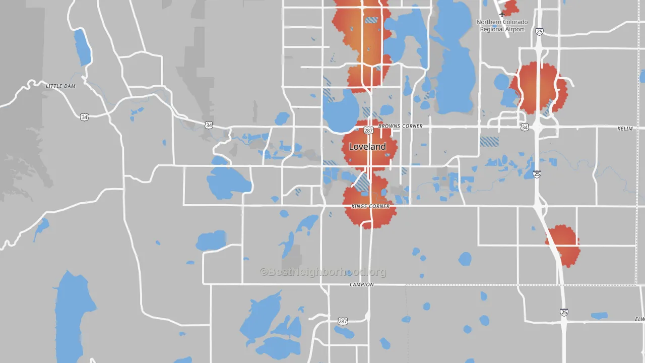 Transit Grade map of 80537, CO