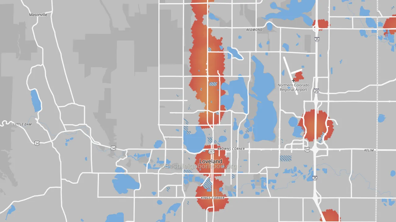 Transit Grade map of 80538, CO