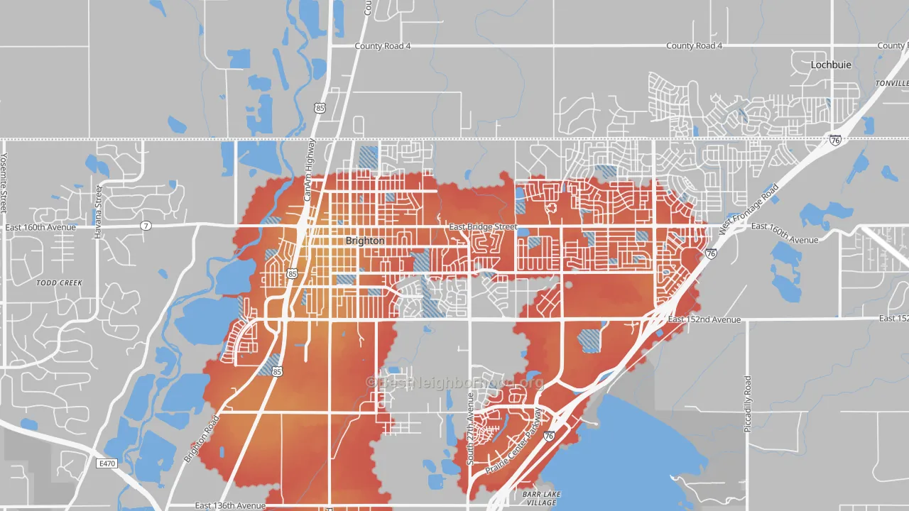Transit Grade map of 80601, CO