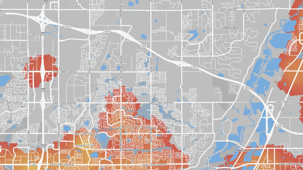 Transit Grade map of 80602, CO