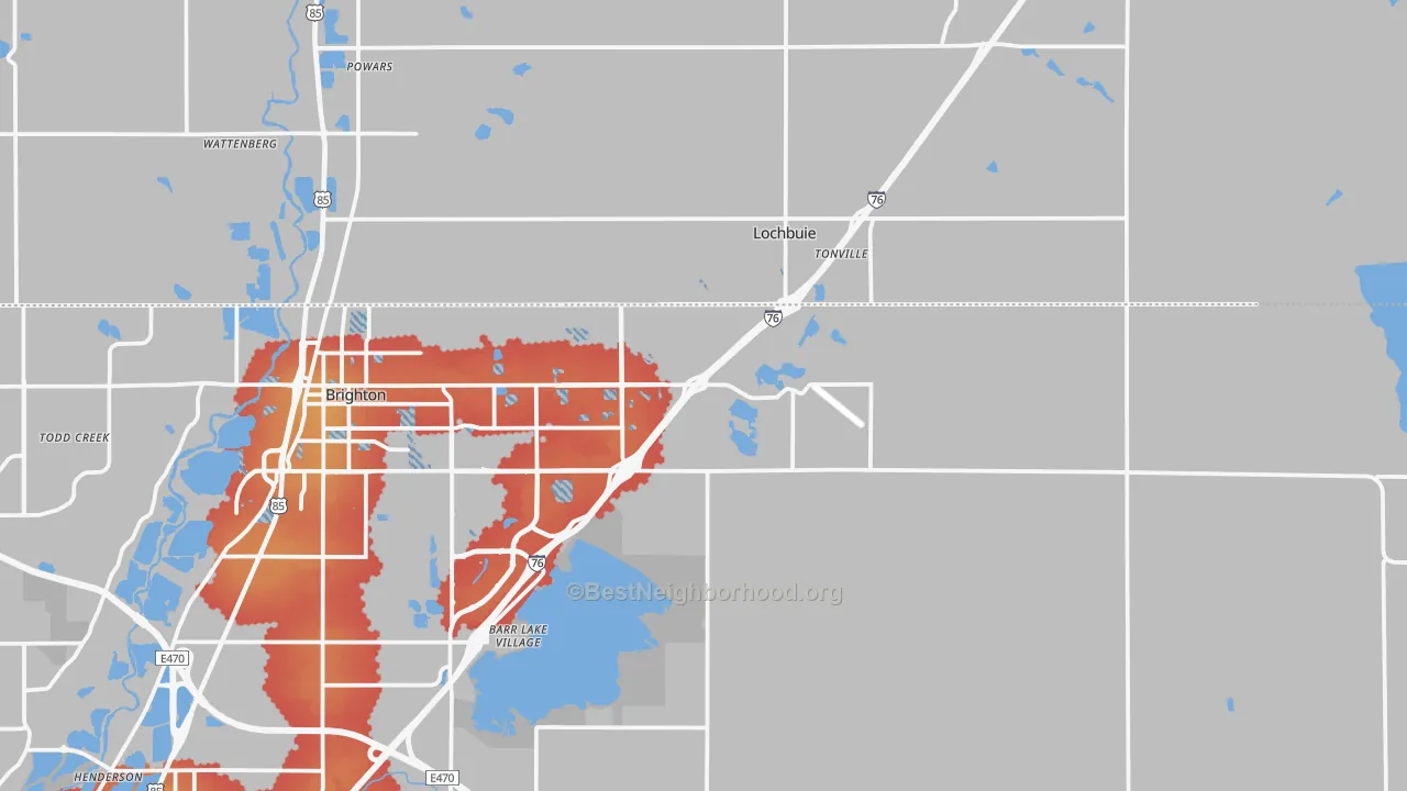 Transit Grade map of 80603, CO