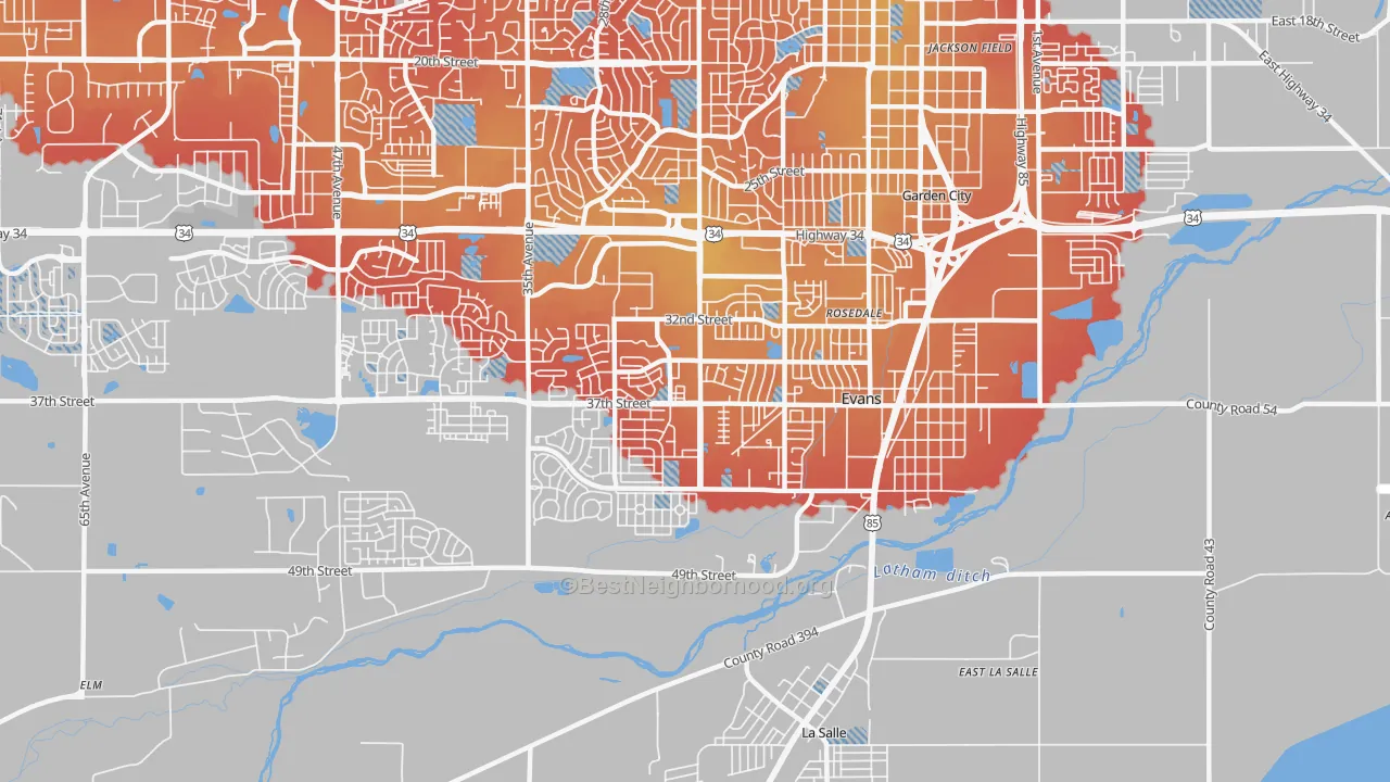 Transit Grade map of 80620, CO