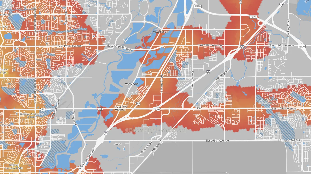 Transit Grade map of 80640, CO