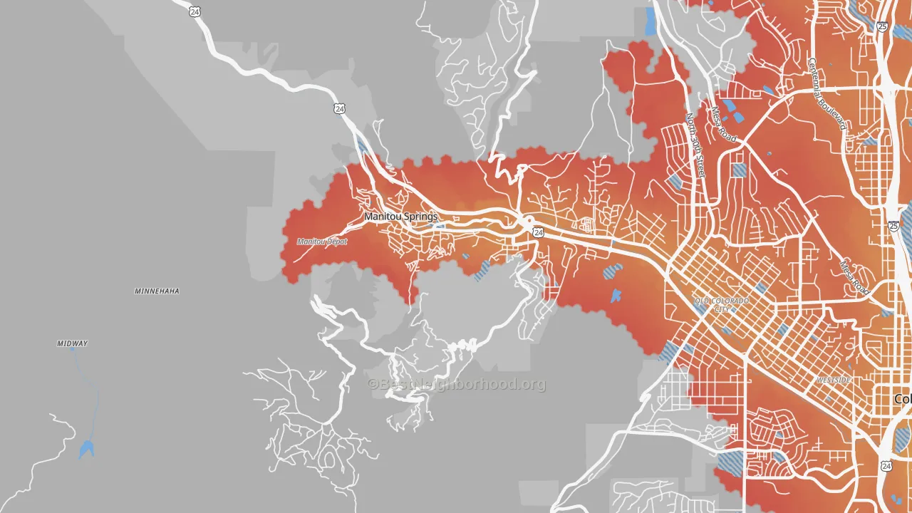 Transit Grade map of 80829, CO