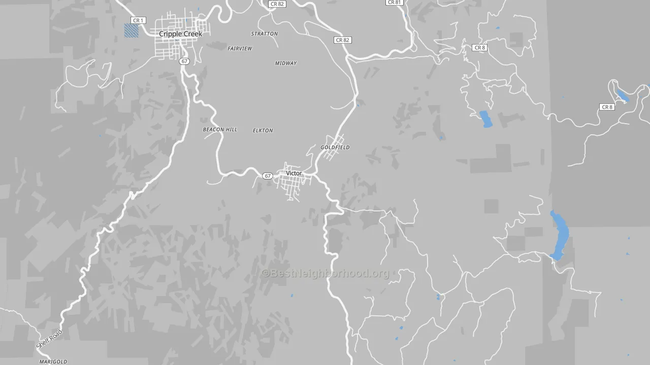 Transit Grade map of 80860, CO