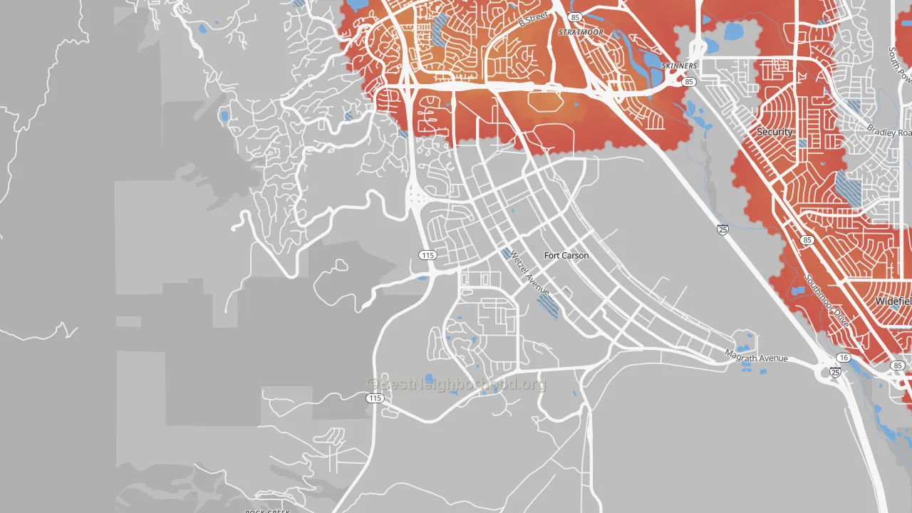 Transit Grade map of 80902, CO