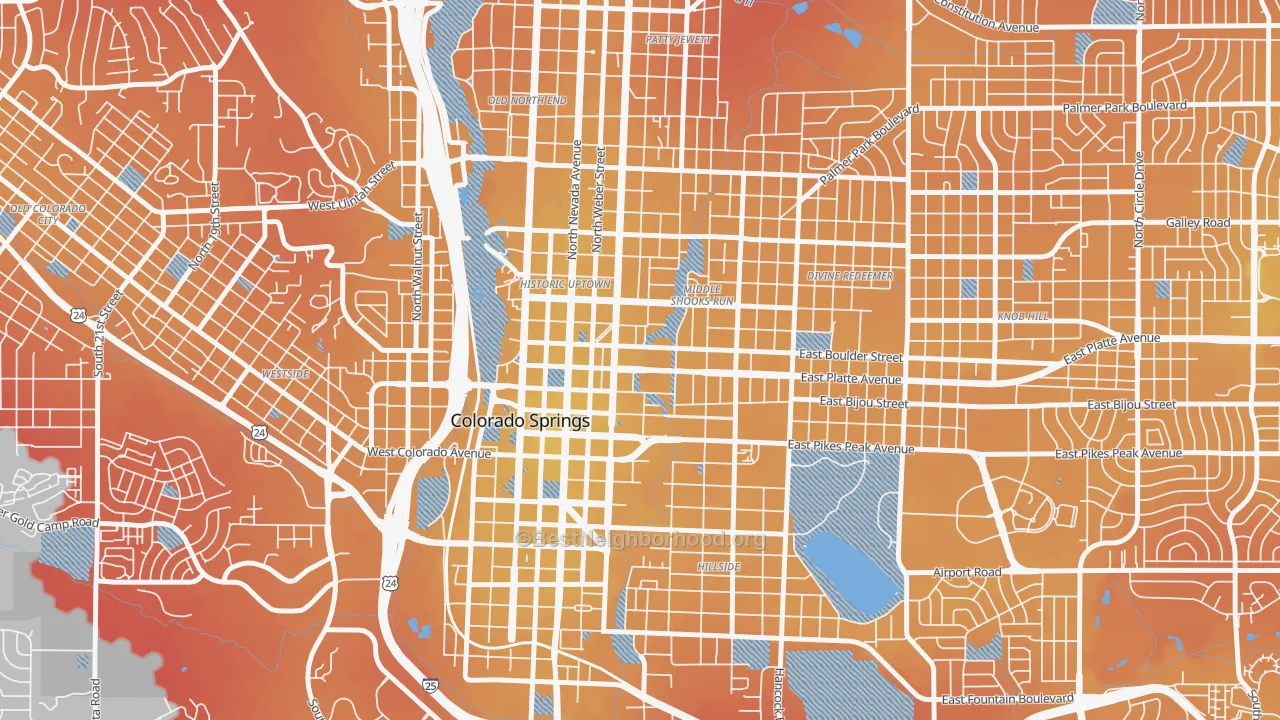 Transit Grade map of 80903, CO