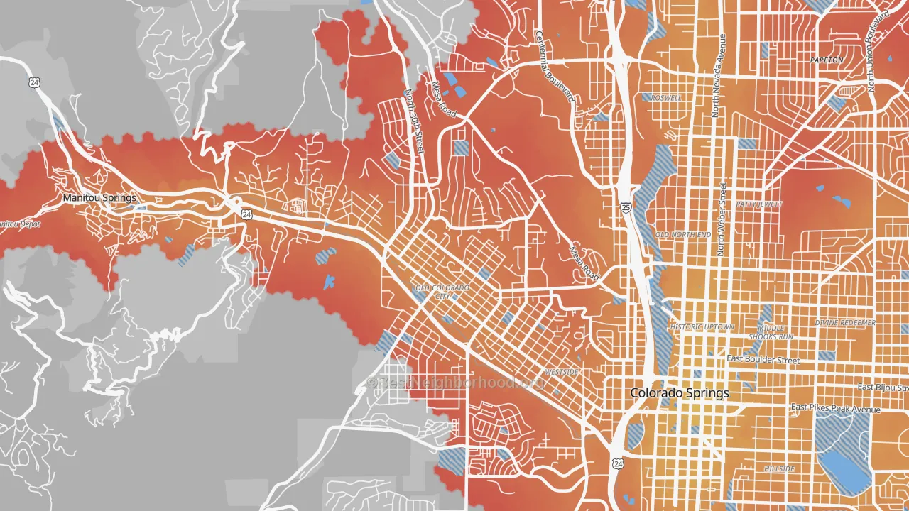 Transit Grade map of 80904, CO