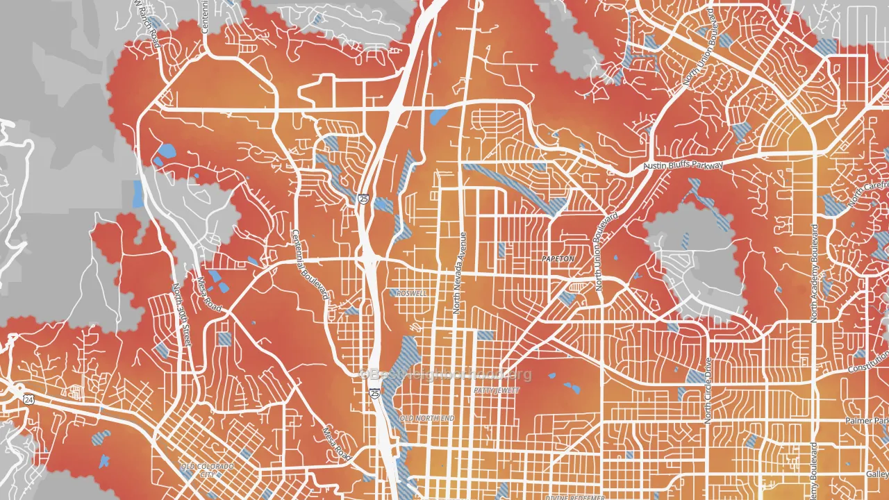 Transit Grade map of 80907, CO