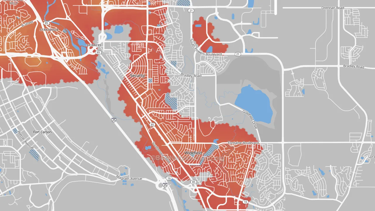 Transit Grade map of 80911, CO